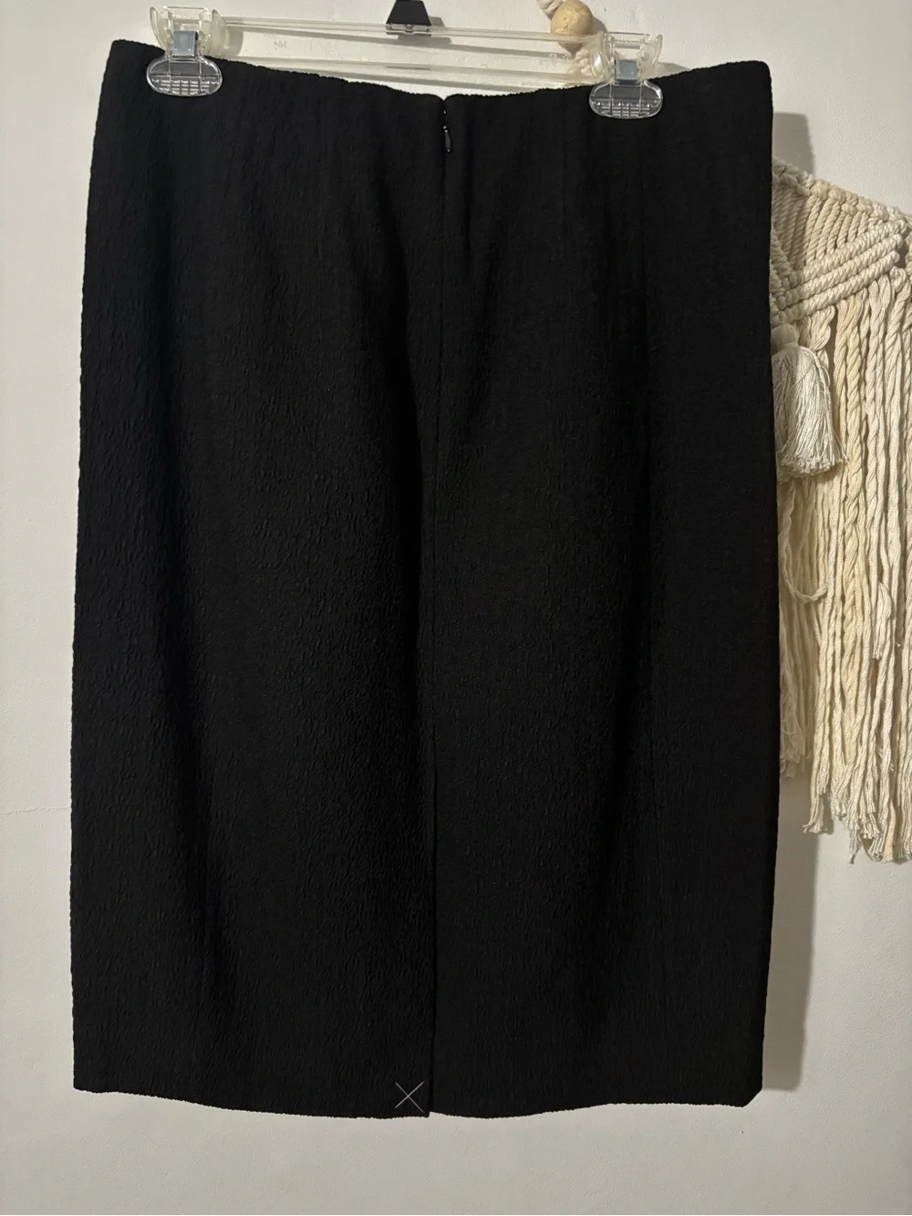 Ann Taylor Black Textured Pencil Skirt